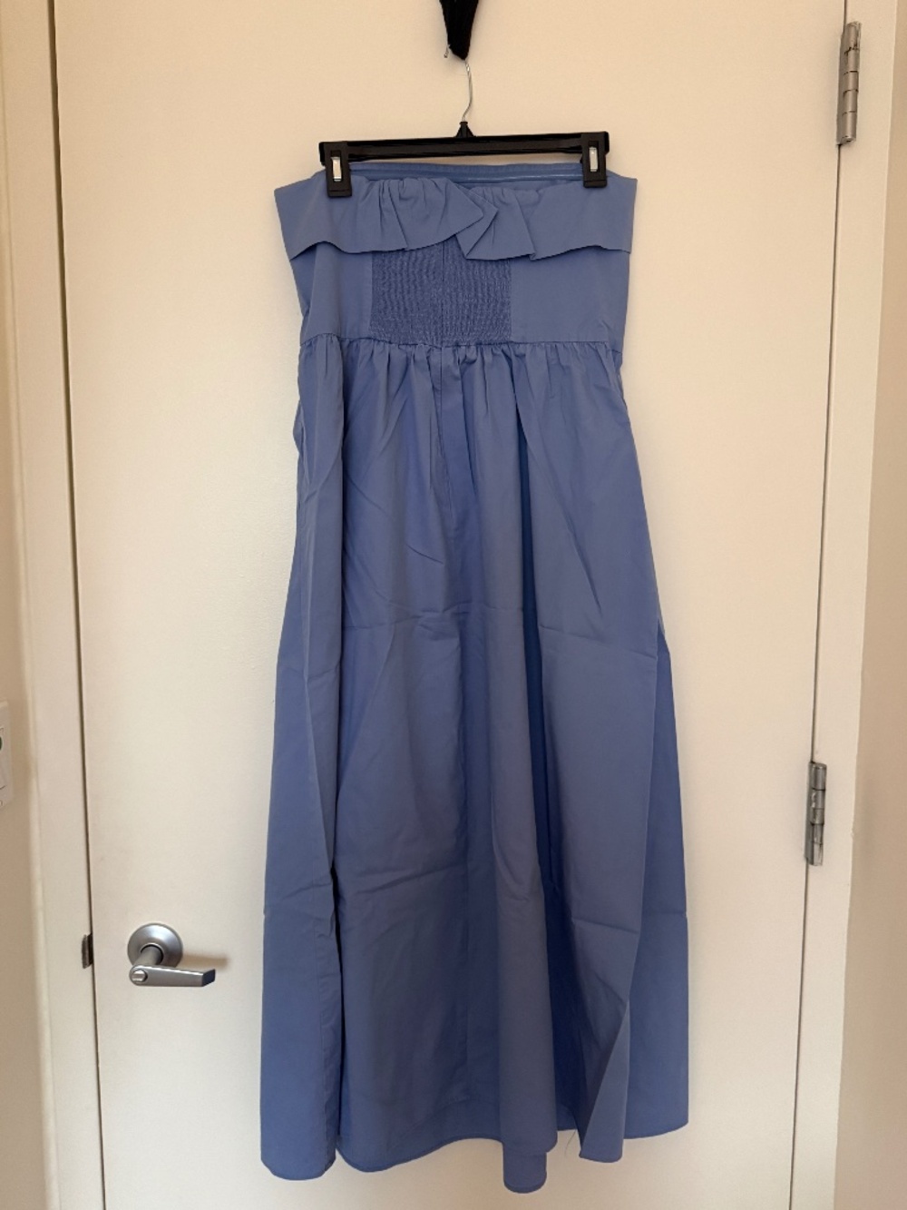 Zara blue cotton strapless dress - Picture 4 of 4